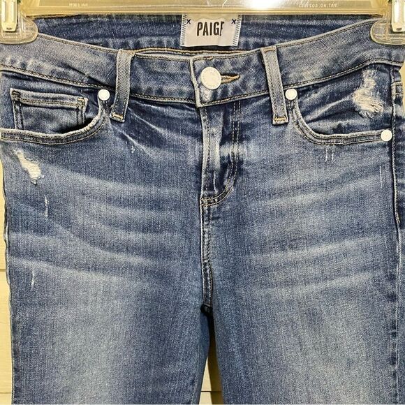 Paige Verdugo Ankle Distressed Jeans Medium Wash Mid Rise Size 26 - Picture 10 of 15